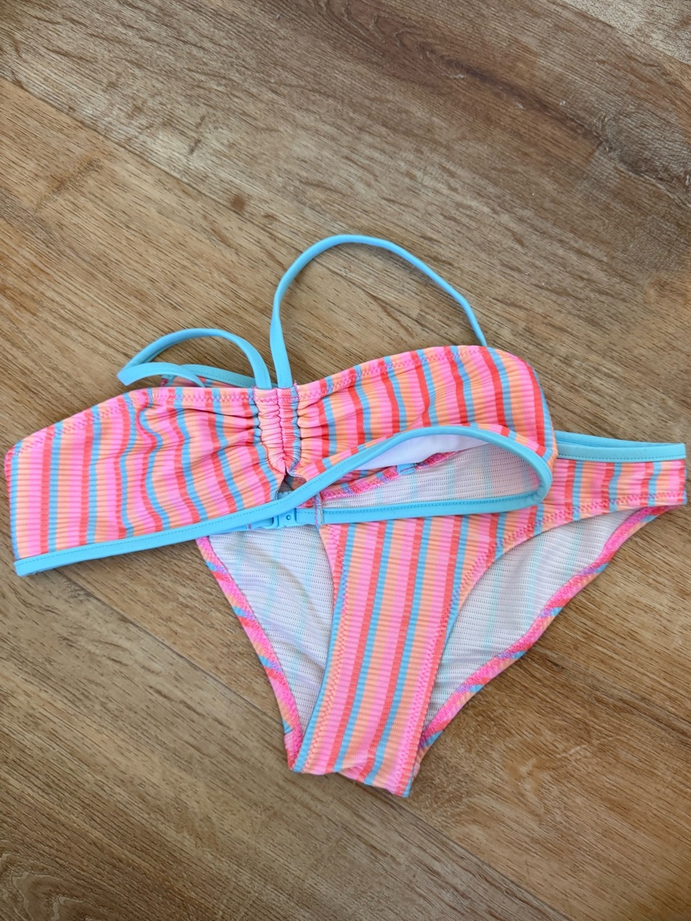 Girls' Pink & Blue Striped Bikini Set - Kids Swim Zara